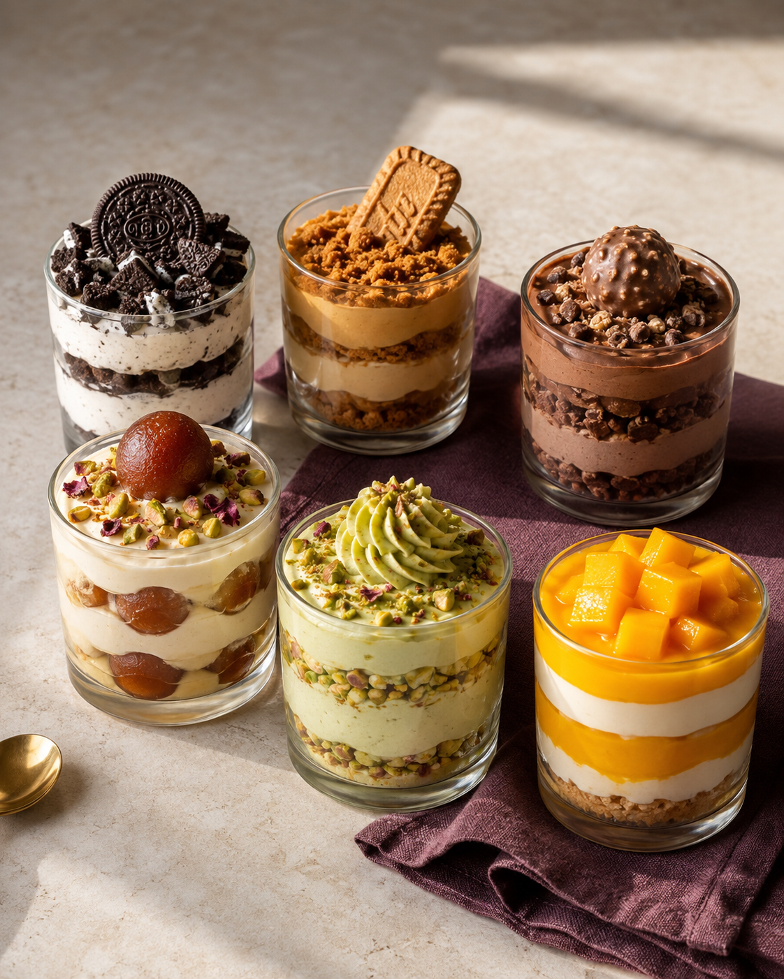Individual mousse cups in Bloom N Delights flavours